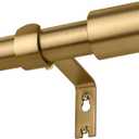 Brass Gold Curtain Rods for Windows 72 to 144, 1 Inch Decorative Antique Brass Curtain Rod Heavy Duty with Adjustable Length & Easy Installation