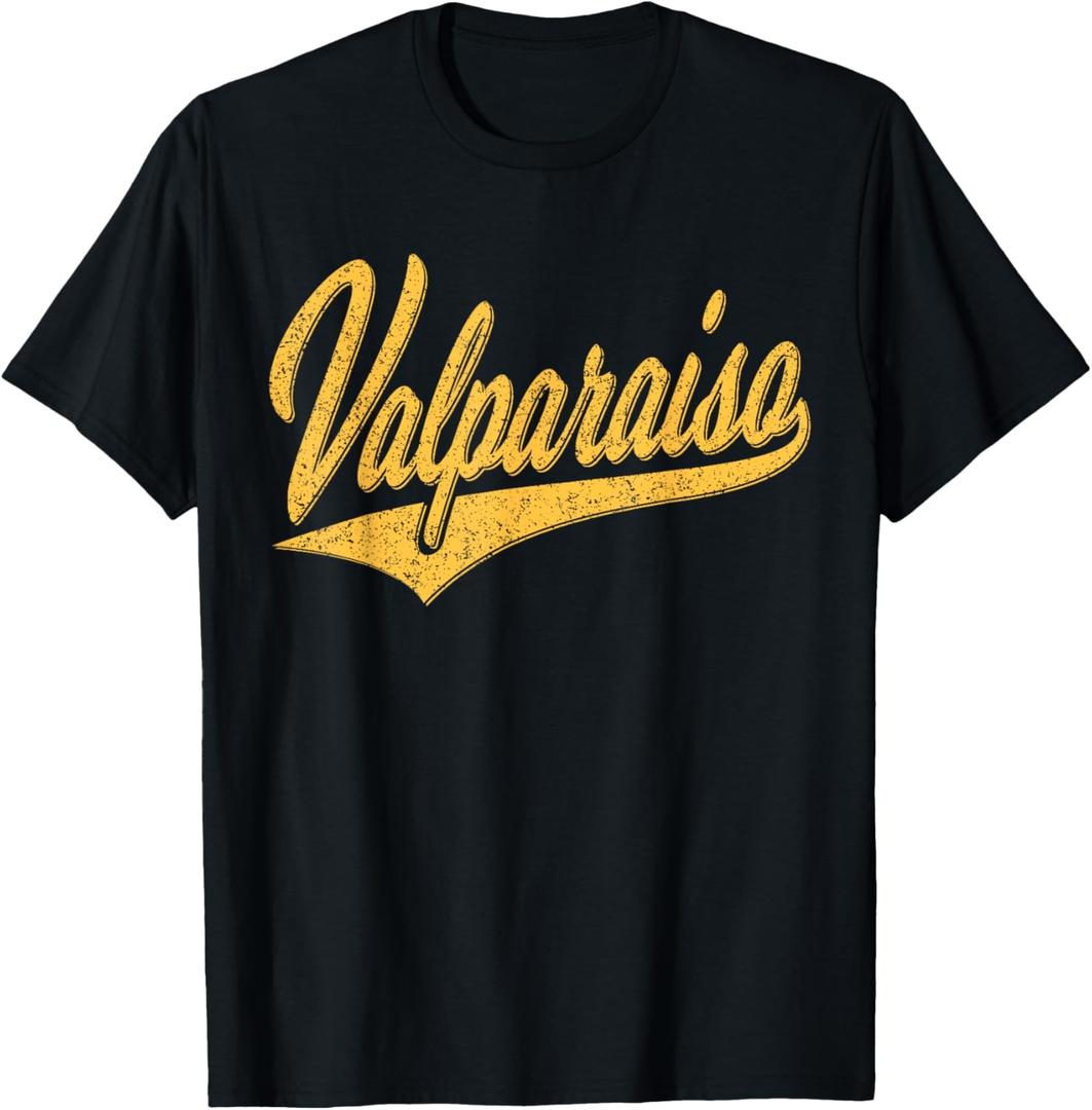 CITY OF VALPARAISO VALPO VARSITY SCRIPT SPORTS JERSEY T-Shirt (Small, Black)