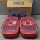 Sistema Microwave Food Storage Containers with Steam Release Vent, Dishwasher Safe Red