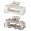 Hair Claw Clips Cutout Tortoise Shell Celluloid Hair Jaw Clips 3 Inches French Design Rectangle Hair Clamp for Women Ladies Mother (2 Pack)