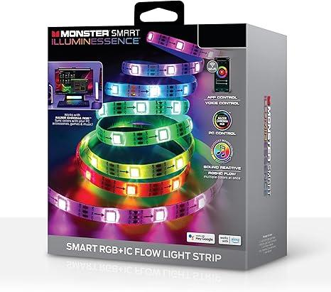 Monster Smart 100 Foot RGB+IC LED Strip Lights, Sound Reactive Strip Lights for Bedroom, App & Voice Control, RGB Light Strip for Room, Alexa Google Home, Razer Chroma Sync, 540 RGB+IC LED Lights