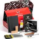 Three Way Cut Knife Making Kit DIY Gift Set for Men - Complete Tools & Accessories to Make Knife, Stainless Steel Blade, Beginners Guide, Gift for Him Husband Boyfriend Dad Handwork Hobbies