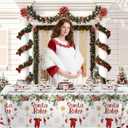 MEHOFOND 193pcs Winter Santa Baby Shower Party Decorations, Christmas Baby Shower Paper Plates Napkins and Cups, Santa Baby Tablecloth, Snowflake Xmas Party Supplies, Serve 24