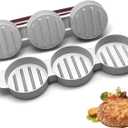 Sausage Patty Press,Mini Burger Press (Three 2.64-Inch Molds) Slider Burger Press to Make 3 Patties at A Time, Press Patty Maker for Mini Hamburger, Barbecue, Picnic, Camping, Etc