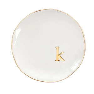 COLLECTIVE HOME - Ceramic Jewelry Tray, Decorative Trinket Dish for Rings Earrings Necklaces Bracelet Watch Keys, Birthday Mother's Day Christmas Gift for Women, 4.75", Glossy (k)