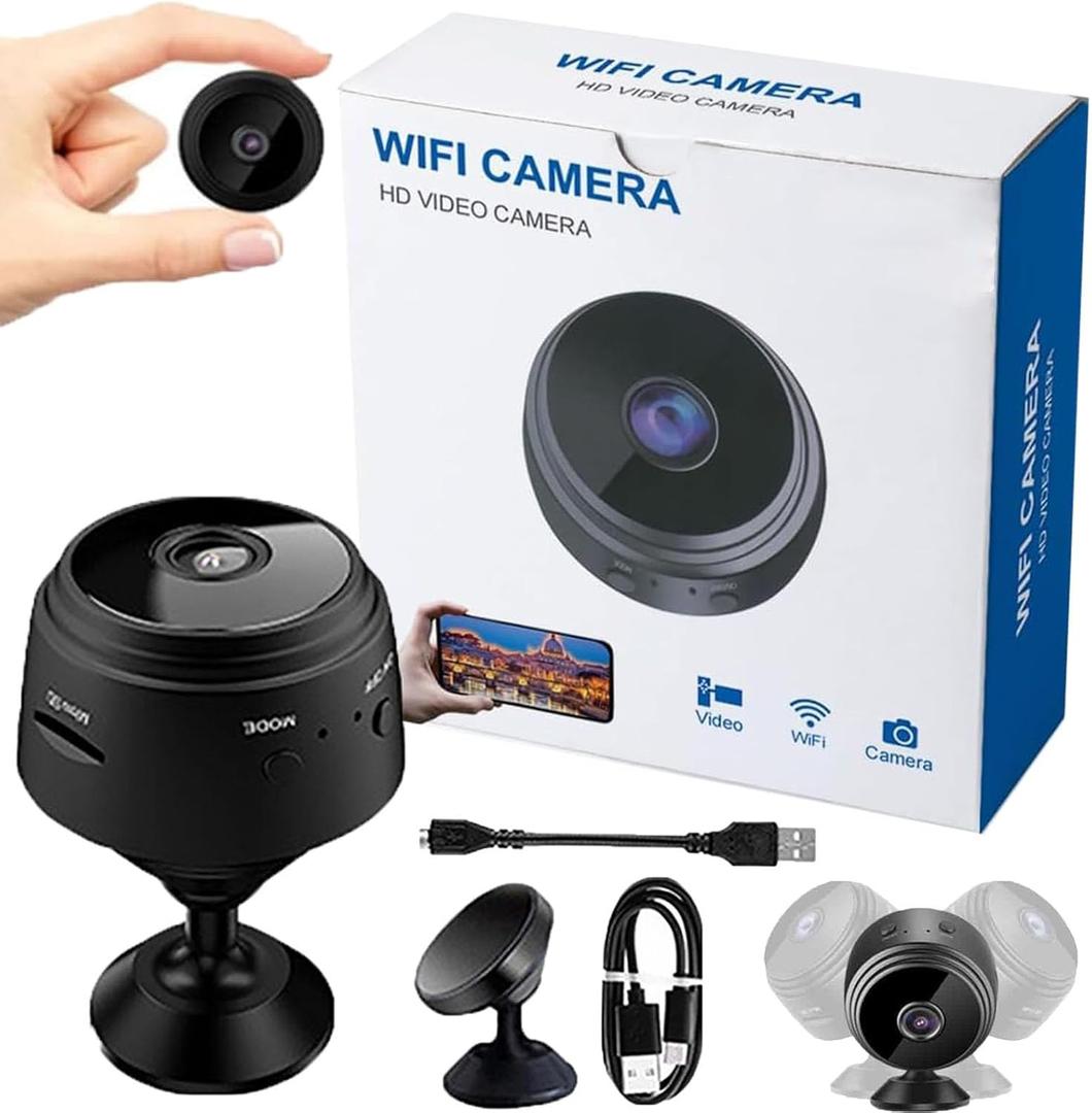 2026 New Magnetic Mini Security Camera 1080p Outdoor and Indoor Use Home Security Camera Night Vision Motion Detection (Black)