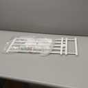 Malier Dog Gate with a Small Door, Extra Wide All Metal Short Dog Gate Pet Gate for Stairs, 10'' Tall Pressure Mount Easy Step Over Puppy Gate Low Gate for Doorways (White)