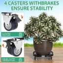 VANCASTLE Plant Caddy with Lockable Wheels Heavy Duty 450lbs Capacity, 15-22 Inch Adjustable Plant Stand with Wheels Rolling base, Plant Dolly for Flower Pot Mover Indoor Outdoor, Black, 1 Pack