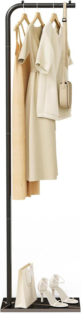 Metal Coat Rack, Stable Clothes Rack with Rock Base, Suitable For Bedroom, Hallway, Entrance, Office, For Hats, Coats, Scarves, 70.8 Inches High, Black