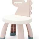 Toddler Chair,Plastic Kids Dino Chair,Sturdy Durable and Lightweight Toddler's Activity Chairs,Anti-Slip Ergonomic Design Kids Step Stool,Indoor or Outdoor Use for Boys Girls Aged 2+ (Pink)