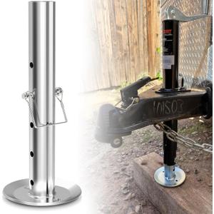 Trailer Jack Drop Leg, Adjustable Camper Jack Foot Pad, Trailer Jack Extension for 2" ID Jack Tube, 2,000 lbs W/Pin