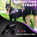 Neck Padded Service Dog Vest Harness and Leash Set, No Pull Adjustable Service Pet Harness with 8 Dog Patches, Reflective in Training Easy Control Pet Vest with 5ft Dog Leash for Medium & Large Dogs (Purple)