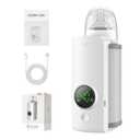 Portable Travel Baby Cordless Bottle Warmer,Baby Breastmilk and Formula Bottle Warmer,6000 mAh Rechargeable Battery,Digital Display Temperature Water Warmer On the Go,Feeding-Friendly Baby Essentials