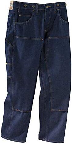 Prison Blues Men's Double Knee Work Jeans (7 Pocket) with Suspender Buttons 33×29