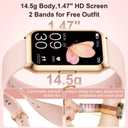 Smart Watches for Women,7 Day+ Battery,Aluminium Case,with Heart Rate/Blood Oxygen/Sleep Tracker,IP68 Smart Watch for Android&iOS,Steps/Calorie/Distance,Pink