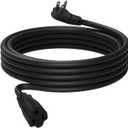 25 Ft Flat Plug Extension Cord, 16 AWG 3 Prong Grounded Black Low Profile Extension Cable for Indoor, UL Listed