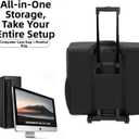 BUBM Desktop Computer Carrying Case, Padded Nylon Carry Tote Bag for Transporting Computer Tower PC Chassis, Keyboard, Cable and Mouse