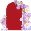 7.2FT Wedding Arch Cover Spandex Fitted Stretchy Arch Stand Covers,2-Sided Round Top Chiara Backdrop Cover for Party Birthday Ceremony Banquet Baby Shower Banquet Arch Decoration(Red)