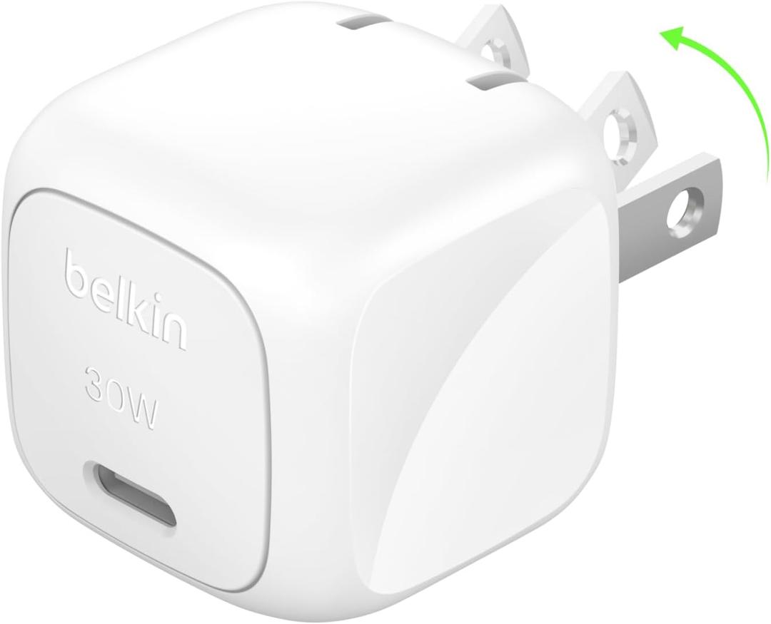 Belkin USB C Charger Block 30W, USB-C PD Super Fast Charging for Apple iPhone 17, Air, Pro, Pro Max, Samsung Galaxy S25, Galaxy S24, iPad, AirPods, Nintendo Switch 2, Google Pixel 10, etc. - White