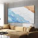 Abstract Canvas Wall Art Decor Wall Pictures for Living Room Art Work for Wall Decor Large Modern Abstract Wall Art Prints White Blue Wall Art Artwork for Walls Bedroom Office Wall Art Decor 24" X 48"