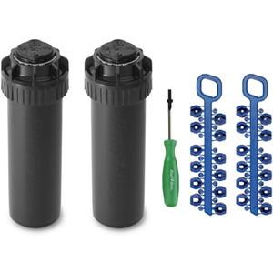 Rain-bird 5000 Series Rotor Sprinkler Head - 5004 PC Model, Adjustable 40-360 Degree Part-Circle, 4 Inch Pop-Up Lawn Sprayer Irrigation System - 25 to 50 Feet Water Spray Distance (Y54007) (2 Pack)    