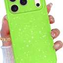 Compatible with iPhone 17 Pro Case Glitter, Cute Sparkly Bling Phone Case for Women Girls Girly, Neon Bright Color Slim Soft Phone Cover for iPhone 17 Pro, Green