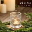 24 Pack Clear Glass Votive Candle Holders, Vintage Candle Holder for Floating Candle, Tealight Candle Holder for Table Centerpieces Home Bridal Shower Birthday Christmas Wedding Party Table Decoration