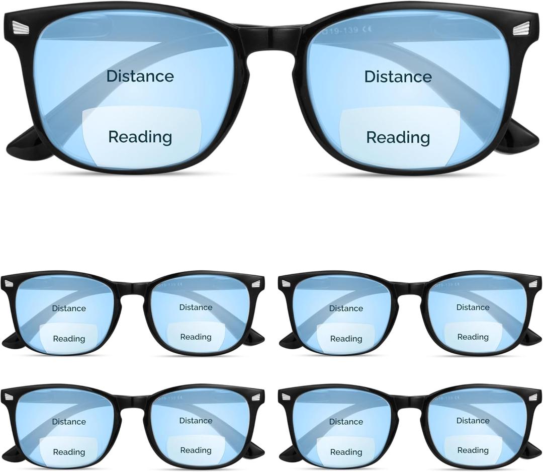 CCVOO 5 pack Reading Glasses for Women/Men, Bifocal, Progressive, Readers for Women/Men, Eye glasses, Blue Light Glasses Magnification Strength: 0.5 x