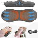 3-in-1 Electric Lumbar Support Pillow for Bed and Chair, Triple Fusion Back Massager with Heat, Vibration and Gentle Traction, Deep-Tissue Lower Back Massager for Sciatic-Area Comfort (Gray)