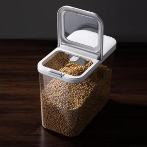 LivLab Mker 20-25 lbs Rice Dispenser with measuring spoon - 11.4Qt/12L Large Airtight Food Storage Rice Container for Cereal, Flour - BPA-Free PET, Slim Space-Saving