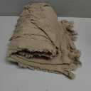 GLORY SEASON 100% Cotton Throw Blanket in Light Brown Jacqard Weave Fabric with Fringe Soft All Season Cover for Bed Couch and Living Room Sofa,Chair 50x60 Inches
