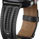 Leather Band Compatible with Samsung Galaxy Watch Ultra 47mm(2025/2024), Genuine Leather Rugged Durable Classic Vintage Handcrafted Outdoor Business Travel Gift Samsung Watch Strap for Men