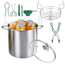 21.5QT Stainless Steel canning pot with rack and lid & canning kit set,water bath canner for canning Beginners,7 pcs Canning Supplies Kit,Compatible with natural gas and induction cookers