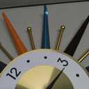 Large Wall Clock 22 Inch Modern Wall Clock Starburst Mid-Century Modern Decor Non-Ticking Battery Operated Colorful Clock Home Decorations for Living Room Bedroom Kitchen Office, Normal