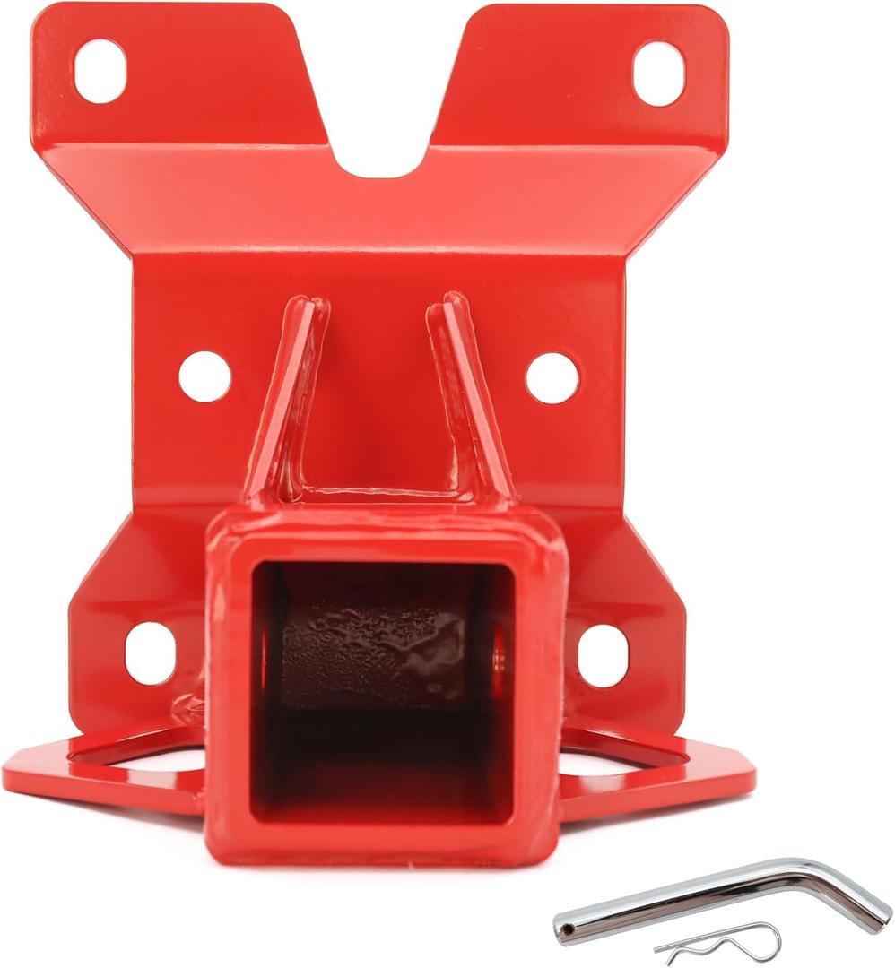 2'' Rear Receiver Tow Hitch for Can-Am Maverick X3 / X3 Max 2017-2025, Includes Cotter & Hitch Pin, 3/16" Heavy Duty Steel Receiver Hitch, Red