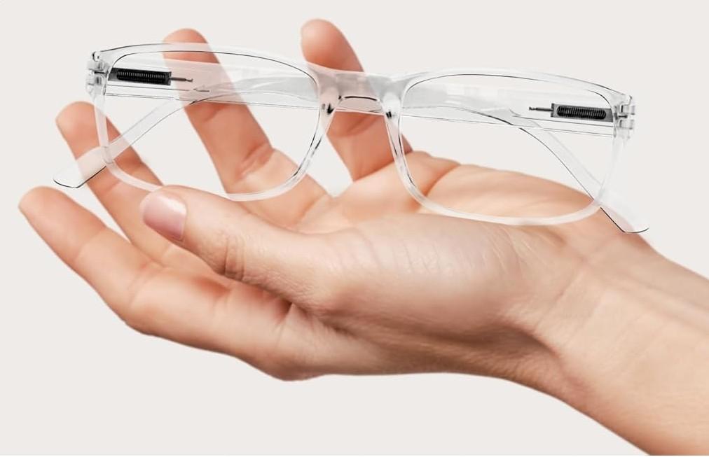 Gaoye 2-Pack of Reading Glasses - Blue-Light Filter, UV Protection - Readers with Rectangle Frames (1.5 x, Clear + Leoparde)