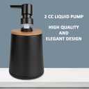 Soap Dispenser Plastic Bamboo with Pump Liquid Hand Lotion Dispenser for Shampoo Bathroom Kitchen 12 oz Black 2 Pack