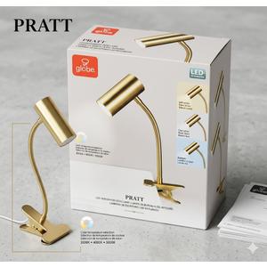 Globe Led•DEL Pratt Clip-on Lamp
