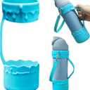 2 x Bottle Bumper Silicone Boot with Handle for Owala 24oz Water Bottle, Sleeve Protector with Strap for Owala Freesip Water Bottle 24 oz, No Scratch Full Protetive Cover, for Running, Bike, Jogging(Blue)
