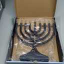 LED Electric Blue Hanukkah Menorah with Special Effects - Battery/USB Powered, Star of David, 4 Lighting/Blinking Modes, Large LED Bulbs, Chanukah Traditional Electric Menorahs - Navy Blue