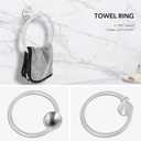 24-Inch Wall Mounted Bathroom Towel Rack Set, 5-Piece Stainless Steel Bathroom Hardware Set with Towel Bar, Towel Ring, Toilet Paper Holder & Hook, Brushed Nickel