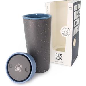 Circular & Co Reusable Coffee Cup - 16oz - 100% Leakproof Large Travel Mug - Made from Recycled Coffee Cups - Sustainble Coffee Tumbler - 360 Drinking - BPA Free - Dishwasher Safe