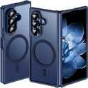 Hensinple for Samsung Galaxy Z Fold 6 Case, [Compatible with MagSafe][Slim Fit], Magnetic Charing Translucent Matte Back Shockproof Phone Case for Z Fold 6, Blue