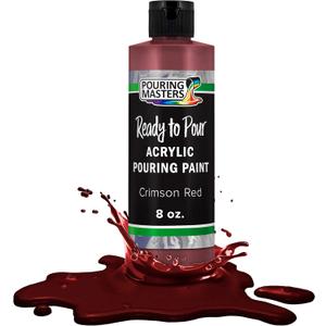 POURING MASTERS Crimson Red Acrylic Ready to Pour Pouring Paint - Premium 8-Ounce Pre-Mixed Water-Based - for Canvas, Wood, Paper, Crafts, Tile, Rocks and More, 8 Fl Oz (Pack of 1)
