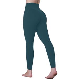 Sunzel Sustainable High Waisted Butt Lifting Leggings with Pockets for Women, No Front Seam Tummy Control Workout Yoga Pants (Green, M)