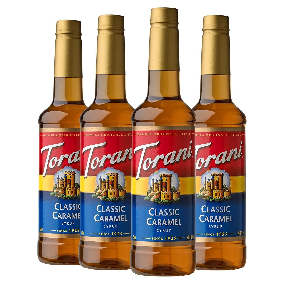 Torani Syrup, Classic Caramel, 25.4 Ounces (Pack of 4) (EXP 05/02/28)