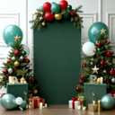 6FT Hunter Green Arch Cover - Polyester Fitted Wedding Arch Stand Covers Round Top Chiara Arch Backdrop Cover for Birthday Party Banquet Photo Background Decoration
