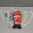 Christmas Decorations Lights Outdoor, 2.8ft LED Christmas Parachute Light with Santa Claus, 8 Modes & Timer Battery Operated Hanging Xmas Lights for Roof Eave Balcony Home Garden Decor (Multicolor)