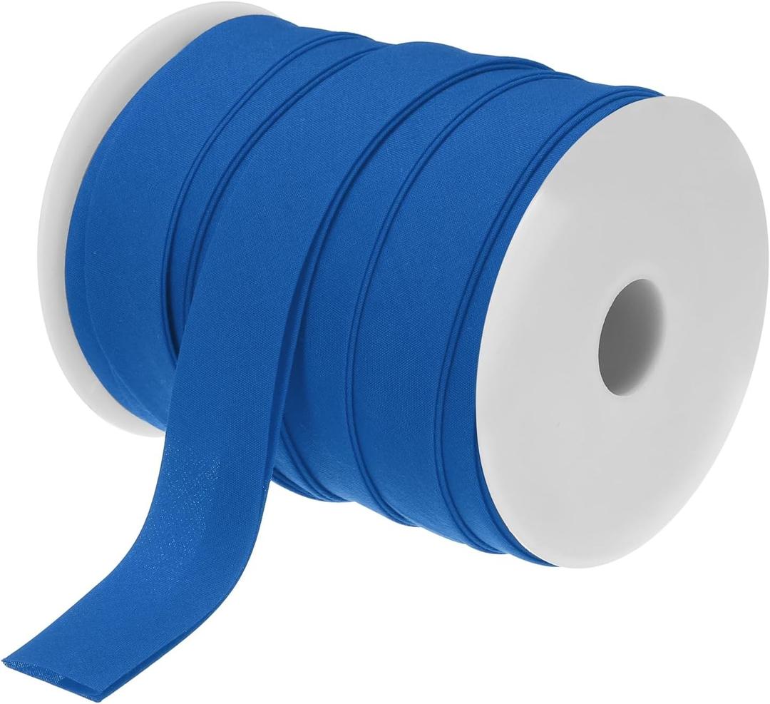 MECCANIXITY 1 Inch Double Fold Bias Tape Polyester Continuous Bulk Bias Tape for Sewing,Seaming Quilting Hemming Binding Crafts (Dark Blue 25 Yards)