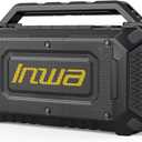 Inwa Portable Bluetooth Speakers Compatible with DeWalt 20V/FLEXVOLT & Milwaukee M18 Battery, 60W Outdoor Jobsite Wireless Speakers, Loud Boombox with RGB Lights & Aux for Work/Workshop/Garage(Black)